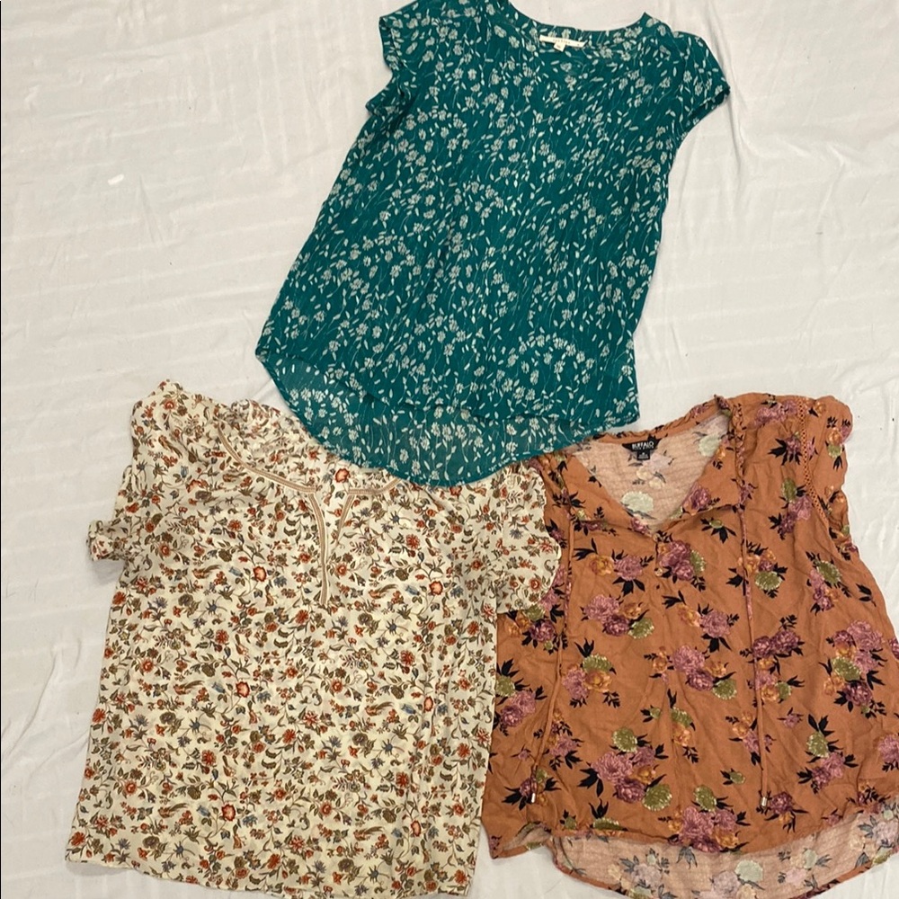 Buffalo David Bitton Green and Cream Blouse Elegant Design